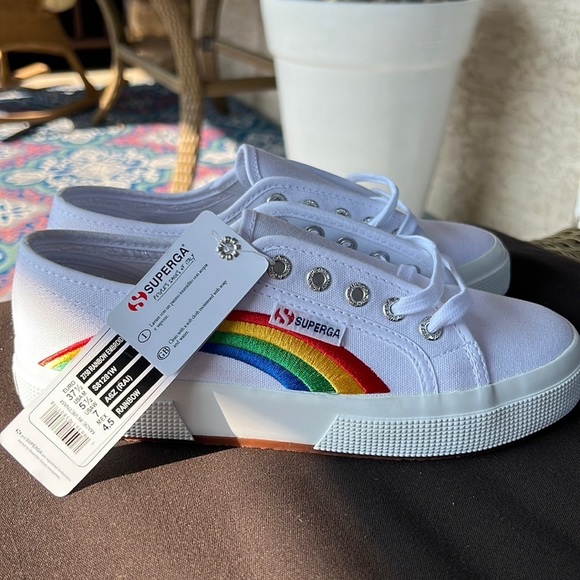 Superga Shoes - Superga 2750 Rainbow Embroidered Shoe